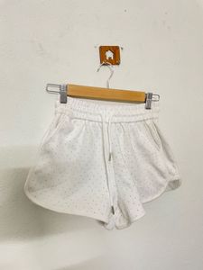 made in korea stone work Cute White Polka Dot Shor