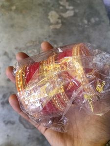 Red and Gold Bangle Set