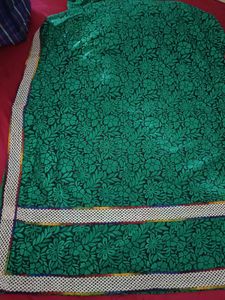 Elegant Green Floral Saree