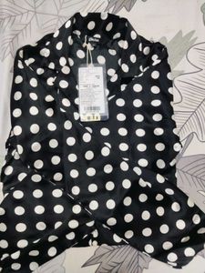 Chic Polka Dot Button-Up Blouse