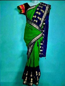 Green silk saree