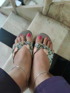 Floral Print Flip Flops