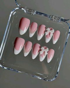 COMBO Pretty Pink French Tip and Red nails