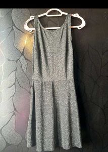 Gray Shimmery Sleeveless Fit &amp; Flare Dress