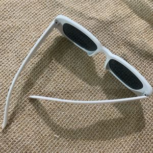 Stylish White Rectangular Sunglasses