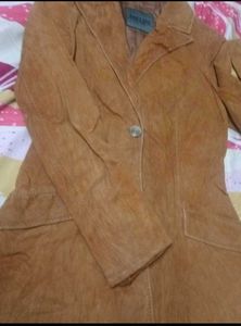 🎀Brown leather Suede Blazer🎀