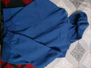 SHEIN Blue Zip Up Hoodie