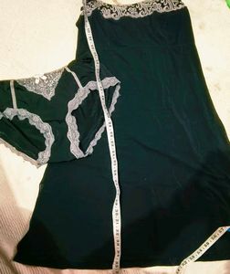 Elegant Black Lace Trim Slip with brief