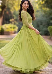 Stunning Lime Green Anarkali Gown
