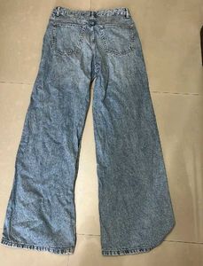 pull&amp;bear Light Wash Wide Leg Jeans