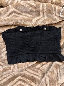 Ruffle Trim Tube Top