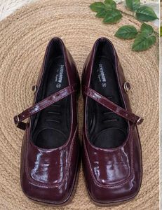 Shiny Mary Jane Flats