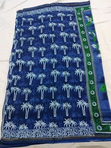 Chanderi Cotton Newly Looked Navy Blue Saree