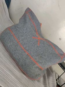 Gray Tote Bag with Orange Trim