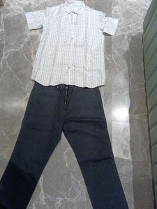 Men's Casual Short-Sleeve Shirt and Pants Set