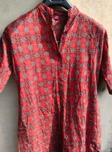 Rust Printed Kurta Set