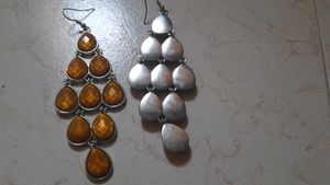 Yellow Long Earrings Drop Shape clearance