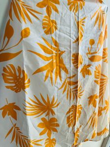White &amp; Orange Tropical Print Dupatta