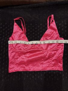 Hot Pink Satin Corset Top