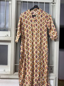 Beige Printed Kurta
