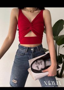 DATE PERFECT Red Cut out Sexy Chic Top