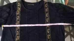 Elegant Black top with Gold Embellishments