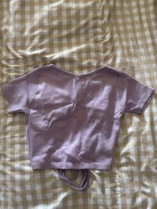 Lavender Tie-Back Crop Top