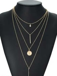 Layered Geometric Pendant Necklace