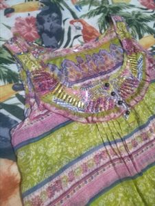 Bohemian Print Ruffled Tank Top