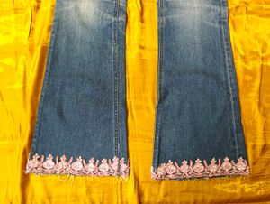 Embellished Flare Jeans with kurti