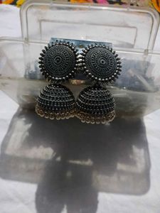 Oxidized Jhumka Earrings