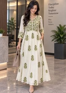 Embroidered Kurta with Mirror Work