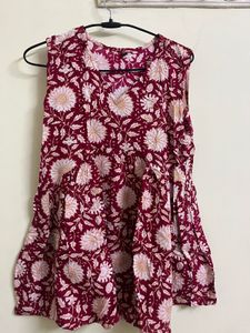 Red peplum top