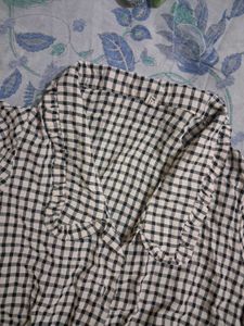 Cute Checkered Button-Up Top
