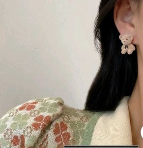 Cute Plush Teddy Bear Stud Earrings Kawaii