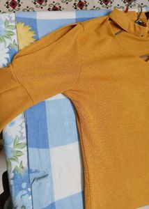 Mustard Flared Sleeve Top