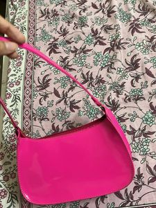 Bright Pink Patent Leather Shoulder Bag