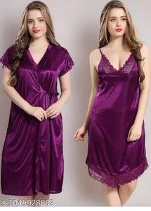 Elegant Silk Nightwear Set💜😍