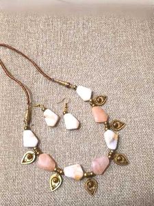 Boho Stone Necklace &amp; Earring Set