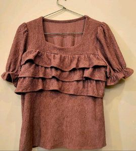 Ruffled Detail Top and Bottom ❤️
