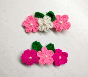 Handmade Crochet Flower Hair Clips