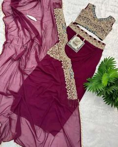 Elegant Maroon Three Piece Set