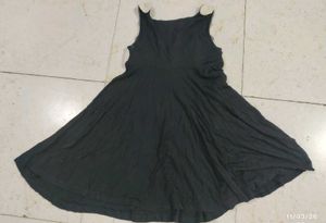 Black Dress/ Top with Floral Applique