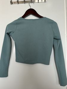 Aqua Long Sleeve Crop Top