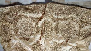 Elegant Gold Embroidered Lehenga Skirt