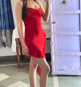 Stunning Red Ruffle Mini Dress