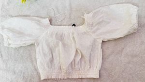 White Off Shoulder Crop Top