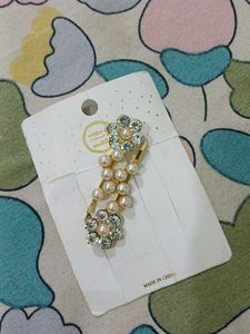 Pearl and Crystal Flower Hair Clip