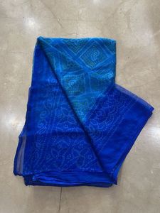 Blue Bandhani Saree