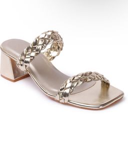 Rindas Gold Block Heels